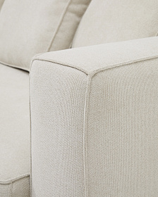 3-местный диван-кровать Marela бежевый шенилл с кушеткой слева, 276 см