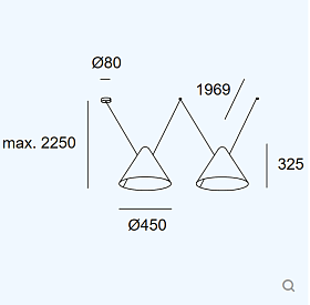 Подвес Super Attic 2 bodies Conic Shape 2250mm Side 00-8369-05-05
