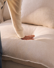 Anarela 3-местный диван со съемным чехлом и льняными подушками бежевого цвета 280 см