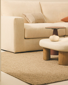 Alea 5-местный модульный угловой диван со съемным чехлом из шенилла цвета экрю 310 x 310 см