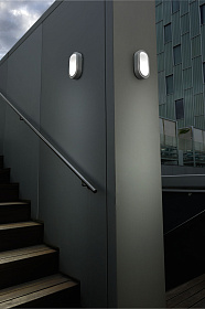 Уличный настенный светильник Basic Oval IP66 E27 15W Серый