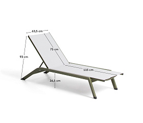 Шезлонг Capraia из зеленого алюминия