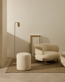 Kaeli Пуф для ног со съемным чехлом из ткани букле цвета экрю