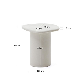 Приставной столик из белого цемента Macarella 48 x 47 см