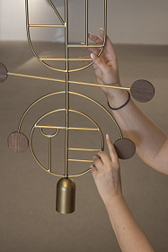 Подвесной светильник Wooden Dots WDS08 латунь-орех