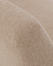 3-местный диван Amsen светло-коричневый с подлокотниками из шпона ореха