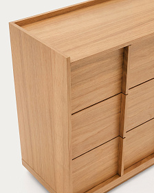 Комод с 3 ящиками Onix из дубового шпона в натуральной отделке