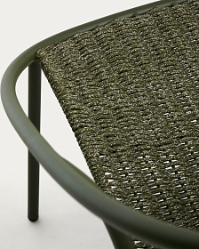 Уличное кресло Atrani из оцинкованной стали и зеленой веревки