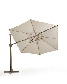 Уличный зонт Noli с алюминиевой конструкцией цвета таупе, 300 x 420 см