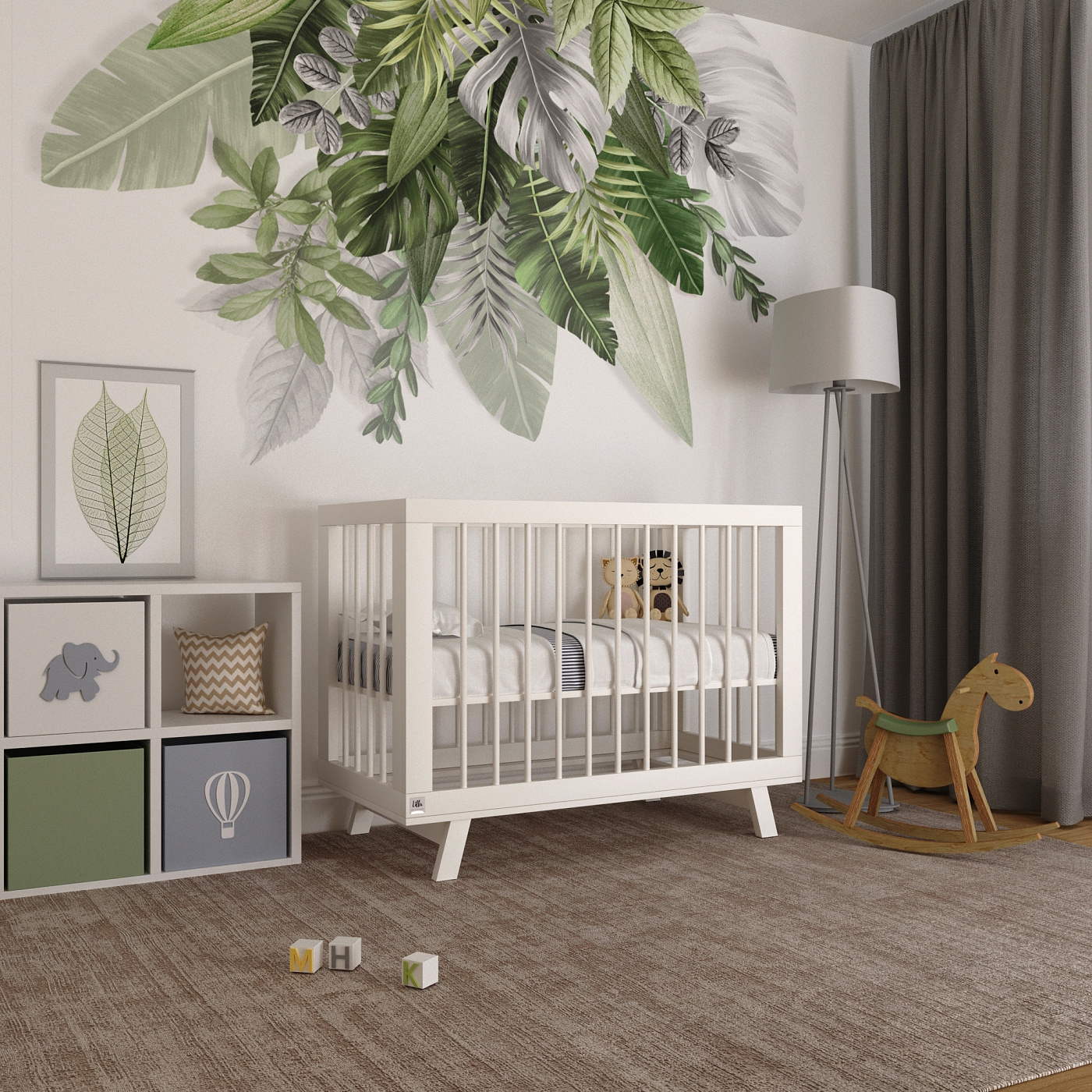 Кроватка для новорожденного Lillaland - модель Lilla Aria (НИК23)белая