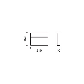 Настенный светильник BLIT APLIQUE 210mm 20W 2700K CRI90 черный CASAMBI