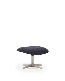 Teryl Пуф из шенилла синего цвета с серым металлом