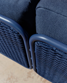 Уличный 3-местный диван Sedalis из алюминия и синей веревки 210 см