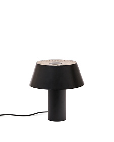 Настольная лампа Ancare из черного металла и бежевого шнура