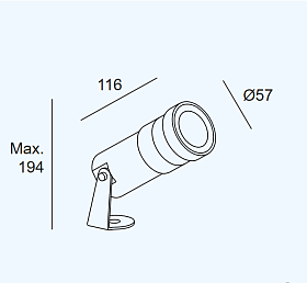 Уличный светильник Micro IP65 ø57mm LED 4.7W 3000K ON-OFF Черный 343lm