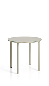 Уличный стол Erice из алюминия и закаленного стекла цвета экрю, 120 см