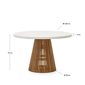 Alcaufar Круглый уличный стол из массива тикового дерева