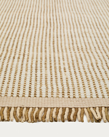 Ковер из шерсти Blart бежевого цвета с контрастной полосой по бокам 160 x 230 см
