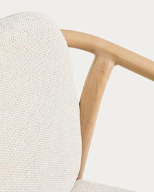 Уличный стул Sirte из алюминия с отделкой под дерево и веревкой цвета экрю