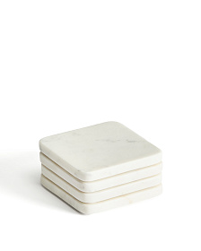 Nuvir набор из 4 подставок из белого мрамора