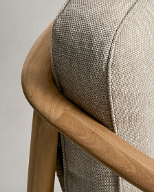 Уличный 3-х местный диван Elunda из тикового дерева и бежевой веревки