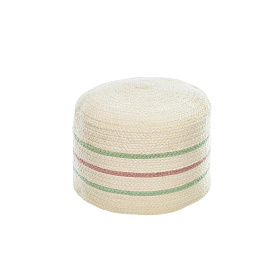 Круглый хлопковый пуф Daiana, разноцветный бежевый Ø 40 см