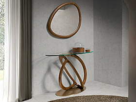 Консоль 3246/CON16171 из закаленного стекла и ореха