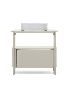 Тумба для ванной Arely из белой стали и белого лака