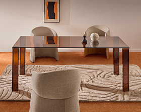 Стол Adularia из коричневого закаленного стекла 200 x 100 см