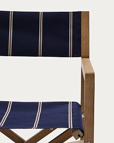 Уличный складной стул Vilara в сине-бежевую полоску из акации