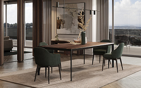 Обеденный стол Balboa Шпон эвкалипта/черный никель