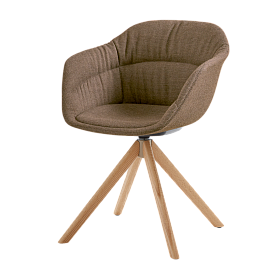 Кресло Taia вращающееся мягкое на деревянной основе