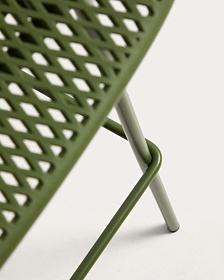 Уличный барный стул Quinby из зеленой стали и пластика, 75 см