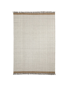 Ковер Brina из бежевой шерсти с узором в елочку 230 x 160 см