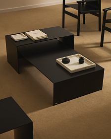 Черный лакированный журнальный столик Litto из МДФ, 140 x 70 см