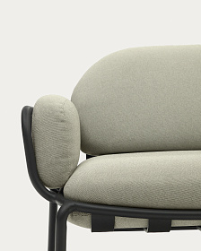 Трехместный уличный диван Joncols бежевый с графитовыми алюминиевыми ножками 225 см