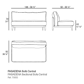 Уличный модульный диван Pasadena центральный
