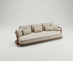 Диван с деревянным каркасом Meridies XL C030 W Moricone 51/Heritage Alpine 26/Oiled Sapele Wd Natura