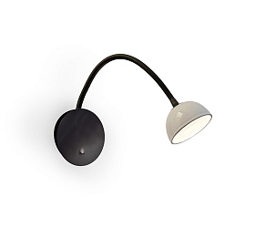 Настенный светильник Absidiola a flex Mini черный RAL 9005 с бежевым керамическим плафоном