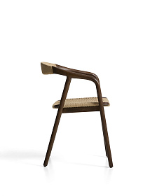 Уличный стул Derile из массива дуба в отделке орех и бежевой веревки