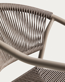 Уличный стул Livadia из алюминия цвета таупе и веревки