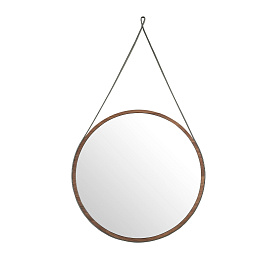 Круглое зеркало с ореховой рамой CPMR27-V36-NOGAL /3038