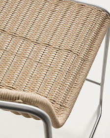 Уличный полубарный стул Tavari из бежевой веревки и стали