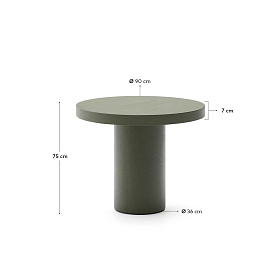 Aiguablava Круглый стол из зеленого цемента Ø90 см