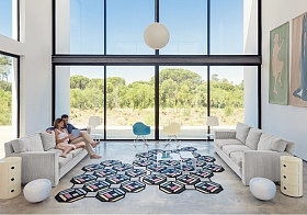 Ковер Parquet Tetragon синий 147x213