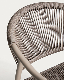 Уличный стул Livadia из алюминия цвета таупе и веревки