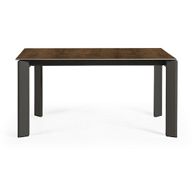 Стол Atta 160 (220) x90 антрацит, коричневый, керамика