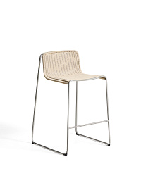 Уличный барный стул Tavari из бежевой веревки и стали