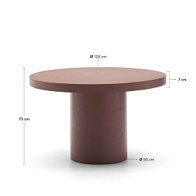 Aiguablava Журнальный столик терракотовый цементный Ø120 см