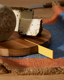 Zairin Сервировочная доска из 100% акации с ручкой из желтого металла